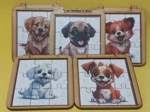 Quebra Cabeça Pets com Base