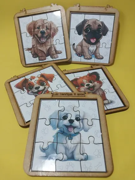 Quebra Cabeça Pets com Base