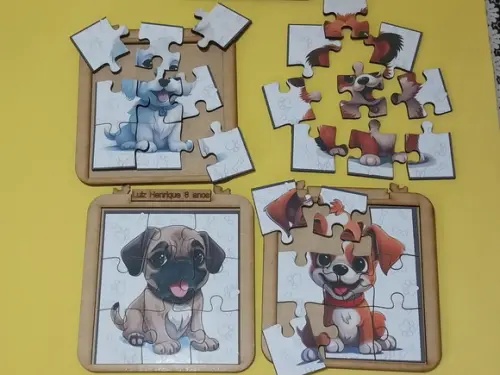 Quebra Cabeça Pets com Base