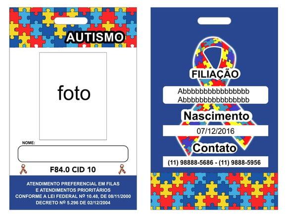 01 cordão com crachá autismo 20mm chaveiro com mosquete