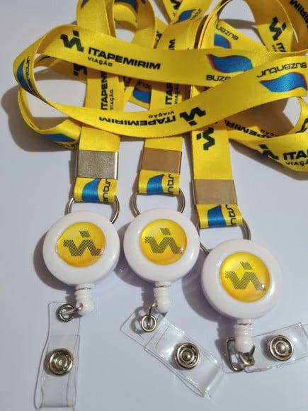 20 Cordões com Roller Clips Retratil Personal