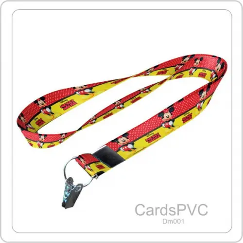 01 cordões Mickey 20mm argola e mosquete