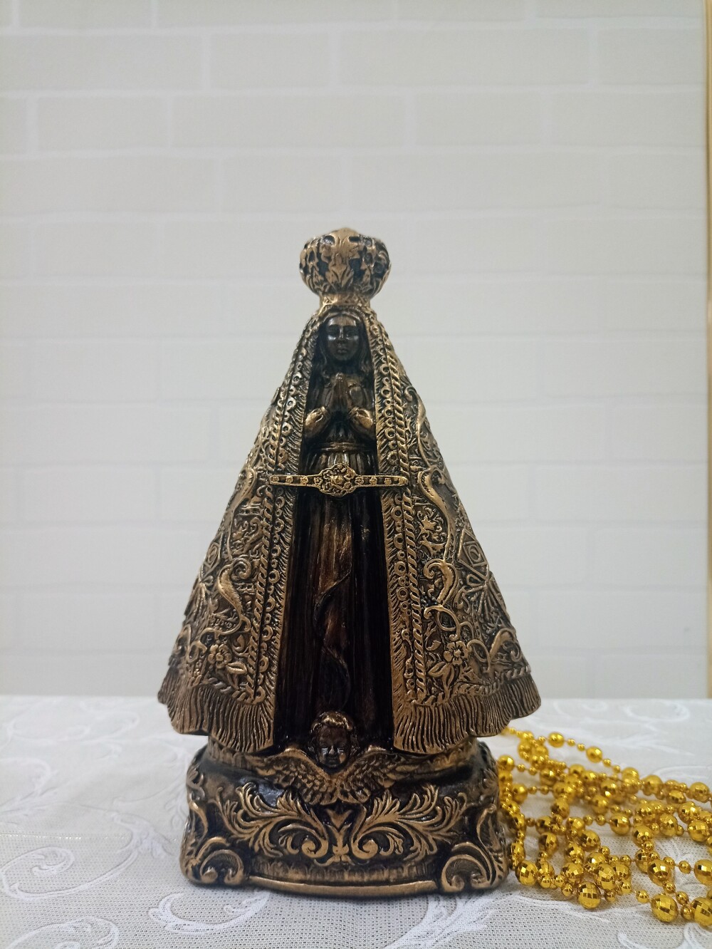 Nossa Senhora Aparecida imagem pintada a mão de gesso