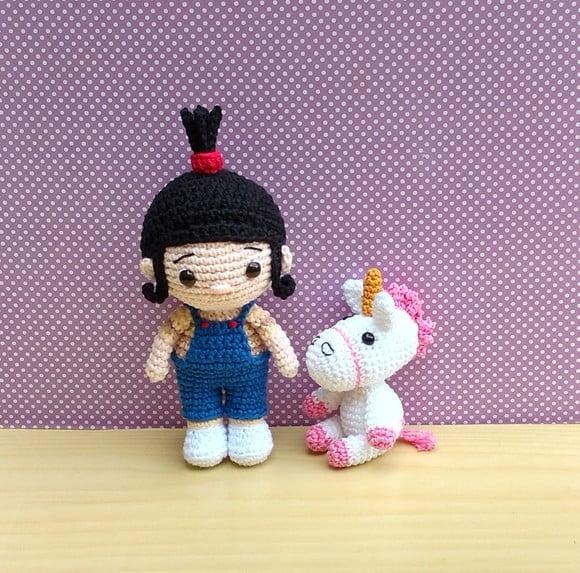 Agnes e Fluffy- Meu Malvado Favorito Amigurumi