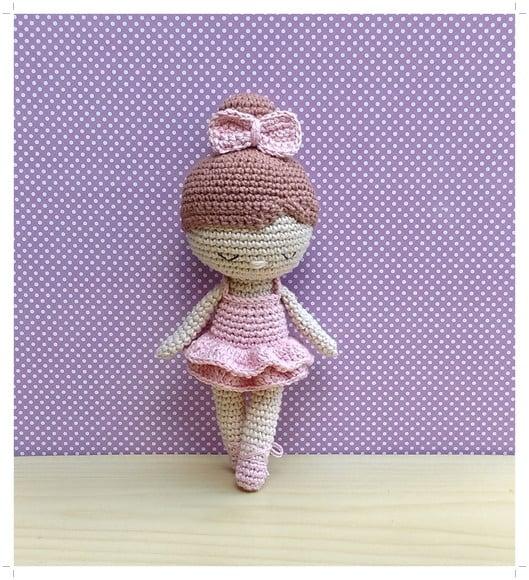 Boneca Bailarina Dália Amigurumi
