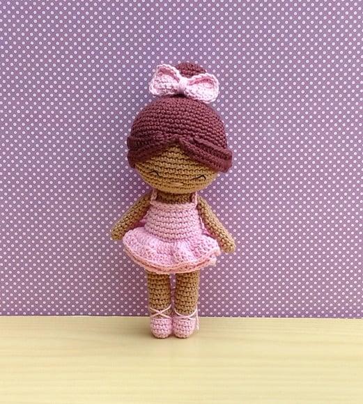 Boneca Bailarina Rosa Amigurumi