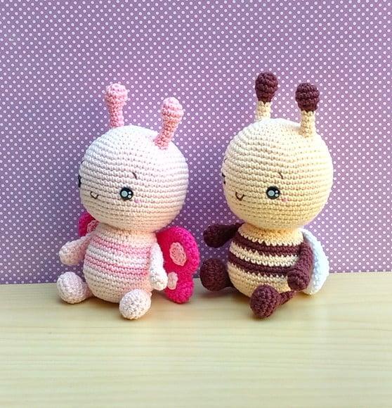 Borboleta Bia e Abelha Mia Amigurumi