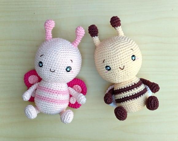 Borboleta Bia e Abelha Mia Amigurumi