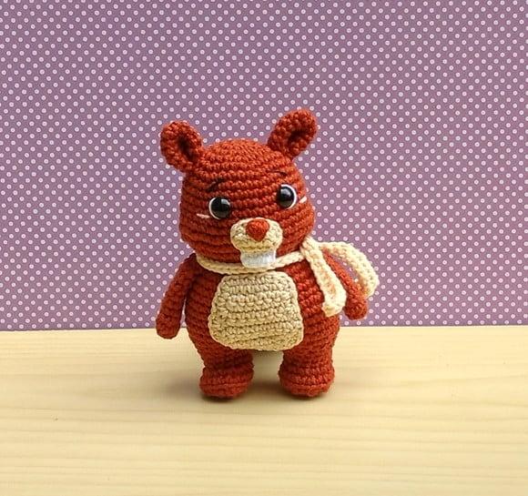 Castor Zac (coleção Bosque) Amigurumi