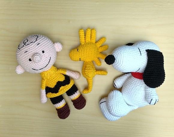 Charlie Brown, Snoopy e Woodstock Amigurumi