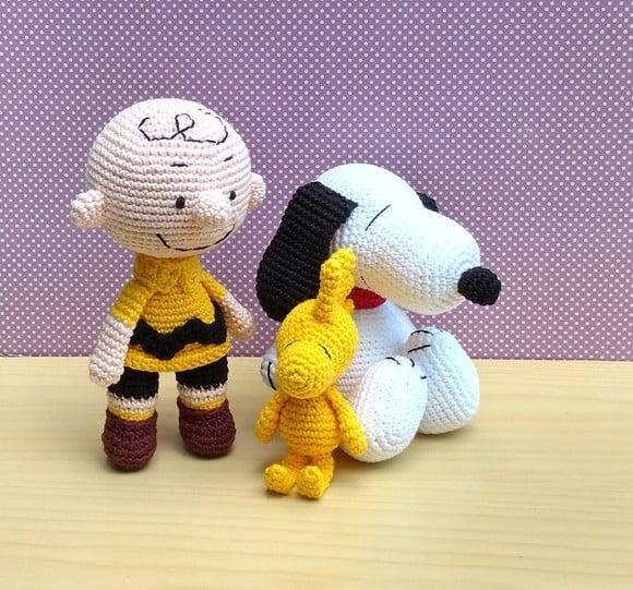 Charlie Brown, Snoopy e Woodstock Amigurumi