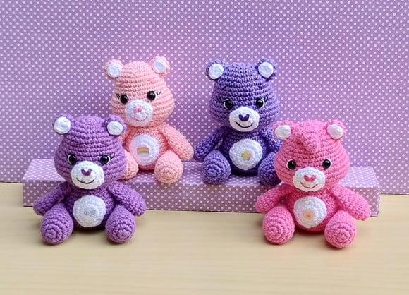 Combo com 9 Ursinhos Carinhosos Amigurumi