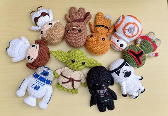 Combo Mini Star Wars com 10 Personagens Amigurumi