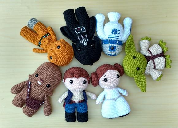 Combo Star Wars com 7 Personagens Amigurumi
