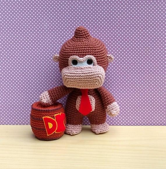 Donkey Kong Amigurumi + Barril ** Pronta Entrega
