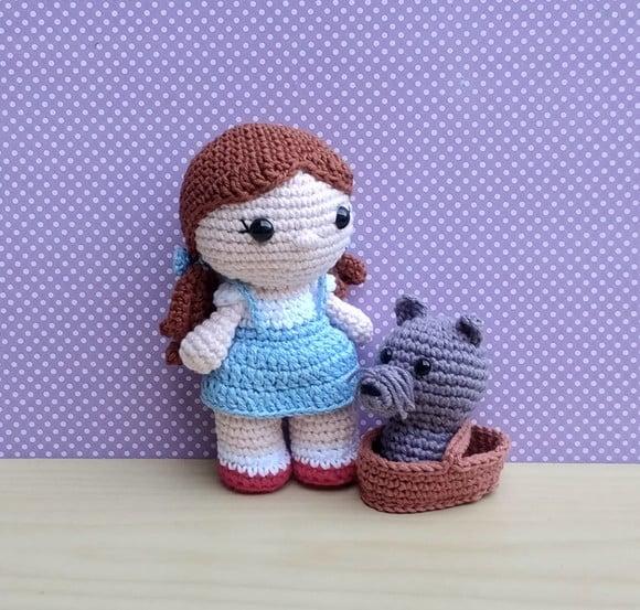 Dorothy e Totó ( o Mágico de Oz) Amigurumi