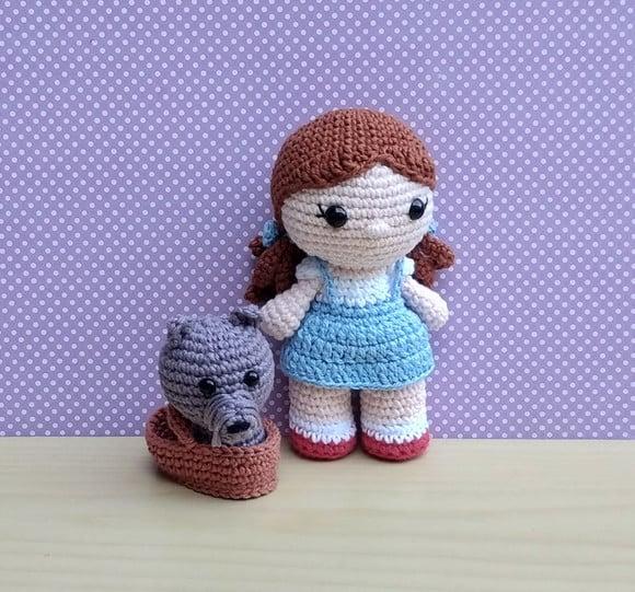 Dorothy e Totó ( o Mágico de Oz) Amigurumi