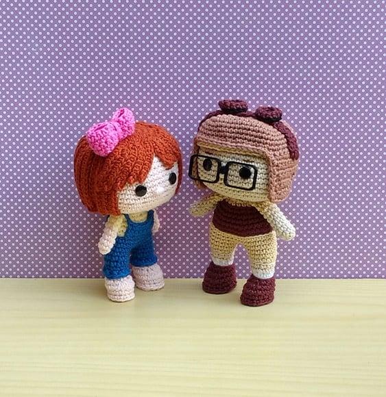 Ellie e Carl Crianças ( Up! Altas Aventuras ) Amigurumi