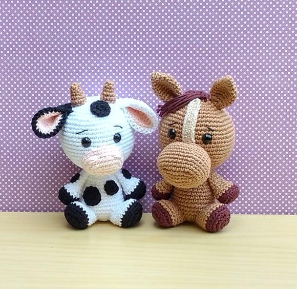 Fazendinha Baby - Cavalo e Vaca Amigurumi