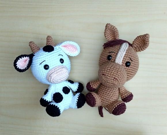 Fazendinha Baby - Cavalo e Vaca Amigurumi