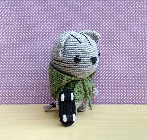 Gato Milo com Skate Amigurumi
