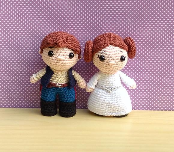 Han Solo e Princesa Leia ( Star Wars ) Amigurumi
