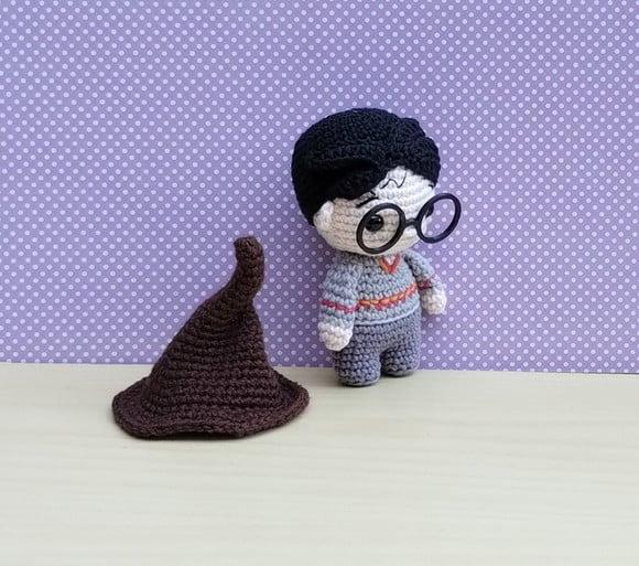 Harry Potter + Chapéu Seletor Amigurumi *pronta Entrega