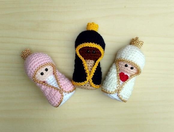 Kit com 3 Mini Nossa Senhora Amigurumi
