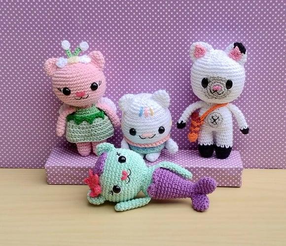 Kit a Casa Mágica da Gabby com 5 Personagens Amigurumi