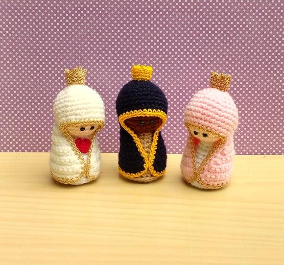 Kit com 3 Mini Nossa Senhora Amigurumi
