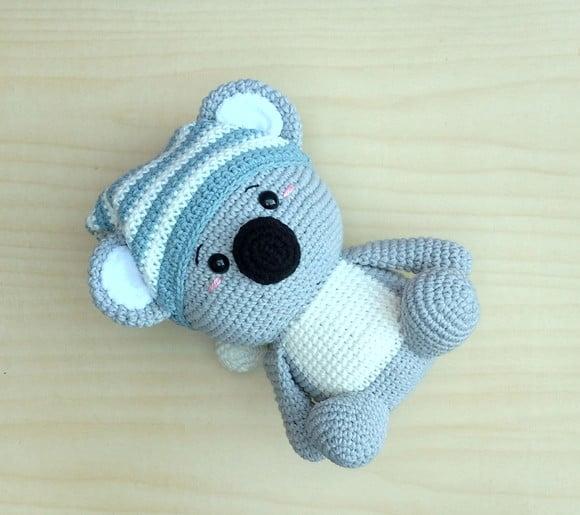Koala (coala) Kiko com Touquinha Amigurumi