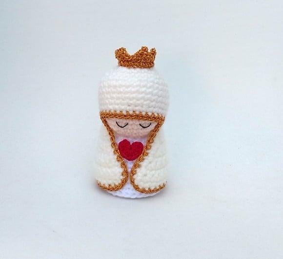 Mini Nossa Senhora de Fátima (versão2) Amigurumi