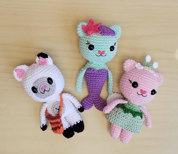 Pandy Sereiata e Kitty Fada Amigurumi