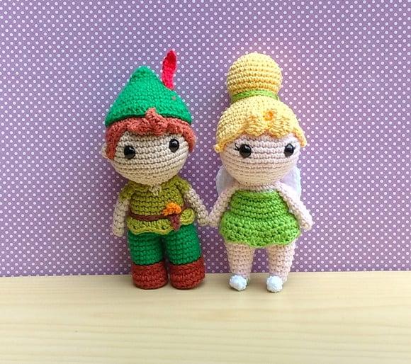 Peter Pan e Tinkerbell Amigurumi