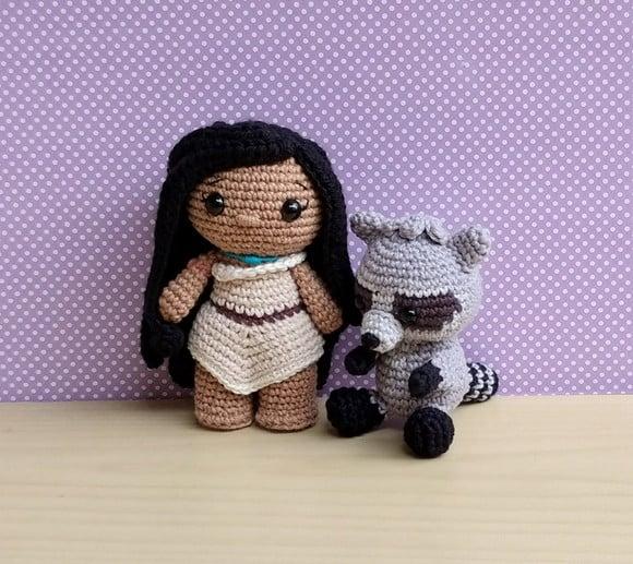 Pocahontas e Meeko (pocahontas) Amigurumi