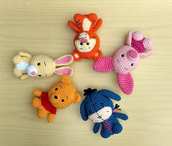 Pooh Tigrão Leitão Abel Ió - Turma Ursinho Pooh Amigurumi