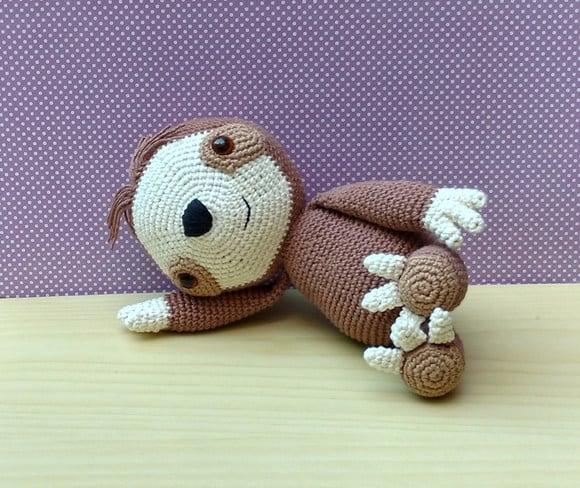 Preguiça Sam Amigurumi