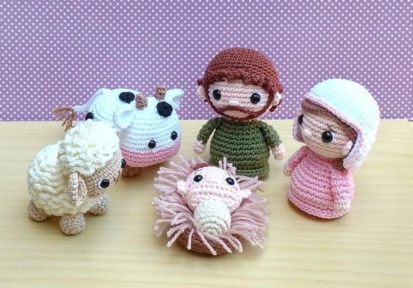 Presépio 10 Peças Amigurumi ** Burrinho Brinde