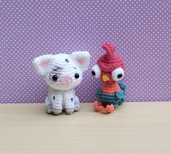 Puá e Hei Hei (moana) Amigurumi *pronta Entrega