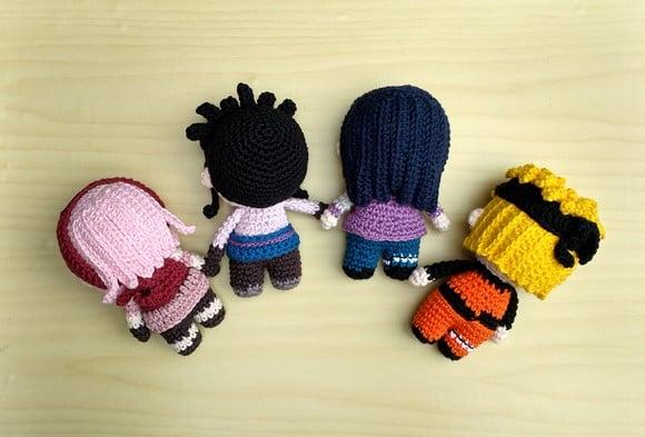 Sakura, Sasuke, Hinata e Naruto Amigurumi **pronta Entrega*
