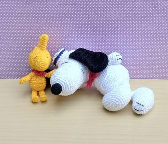 Snoopy Marinheiro e Woodstock Amigurumi