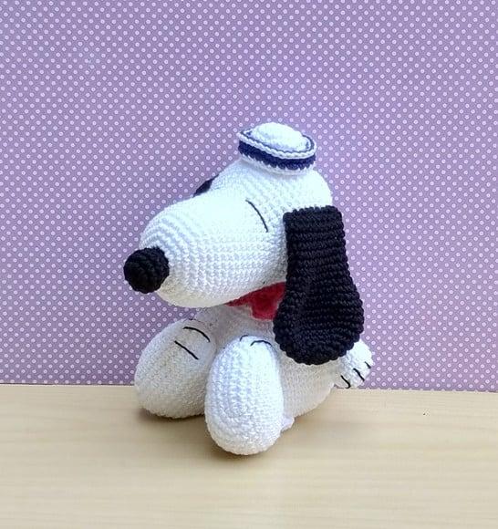 Snoopy Marinheiro Amigurumi