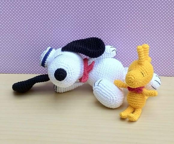 Snoopy Marinheiro e Woodstock Amigurumi