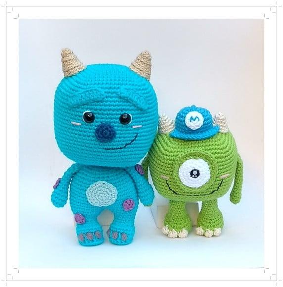 Sulley e Mike (monstros Sa) Amigurumi