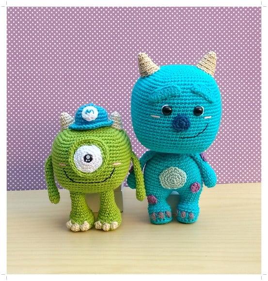 Sulley e Mike (monstros Sa) Amigurumi