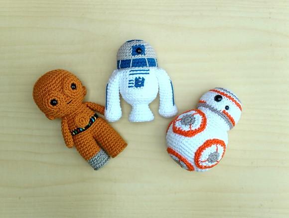 Trio Star Wars - C3po R2d2 Bb-8 Amigurumi
