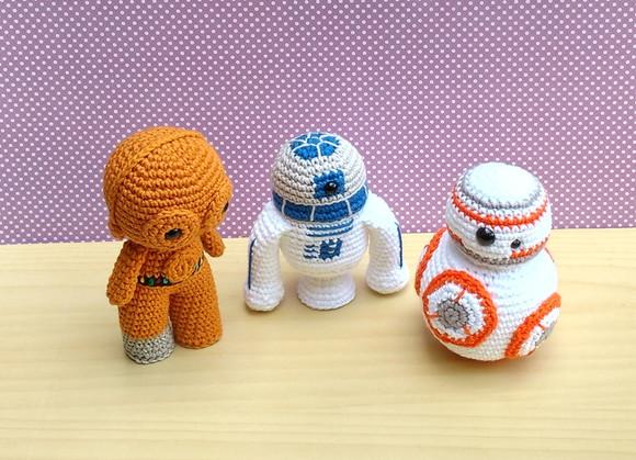 Trio Star Wars - C3po R2d2 Bb-8 Amigurumi