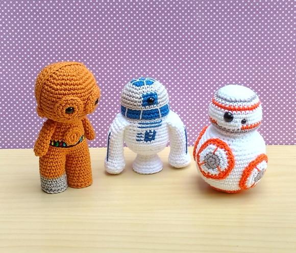 Trio Star Wars - C3po R2d2 Bb-8 Amigurumi