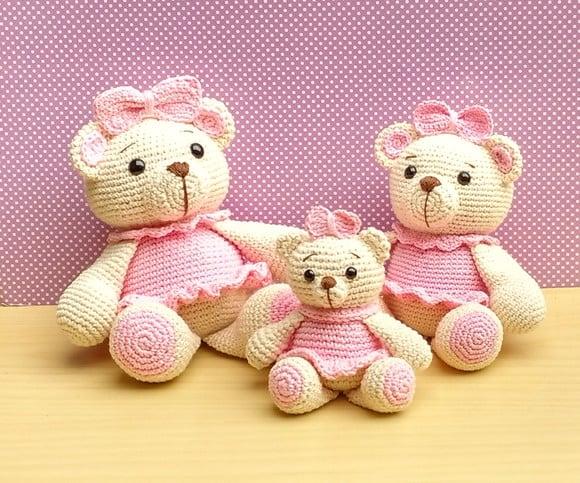 Trio Ursinhas Charlote Amigurumi