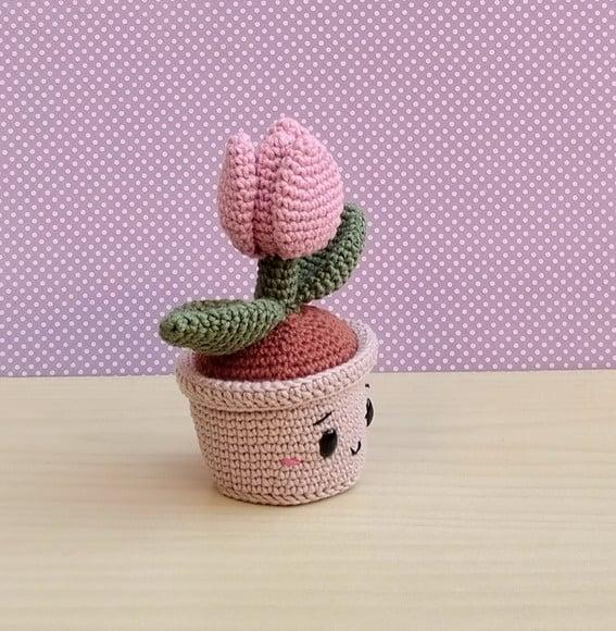 Vaso Tulipa Amigurumi